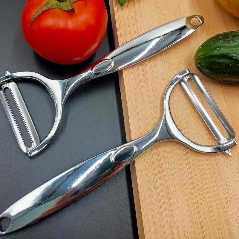 

Handheld Potato Peeler Zinc Alloy Carrot Peeler Non-slip Texture Ginger Peeler With Sawtooth And Blade Mouth Hole Design