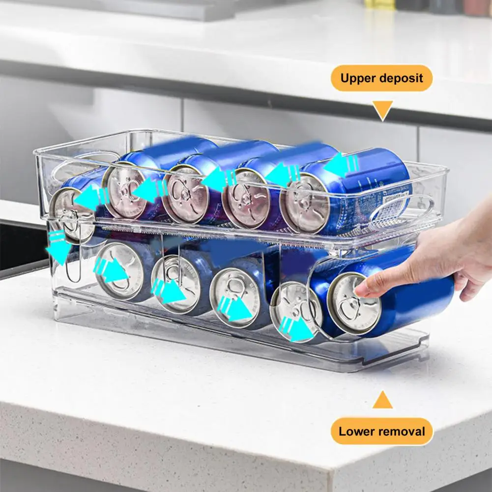 

Useful Removable Partition Reusable Double Layer Fridge Beverage Shelf Holder Portable Soda Can Dispenser Household Supplies