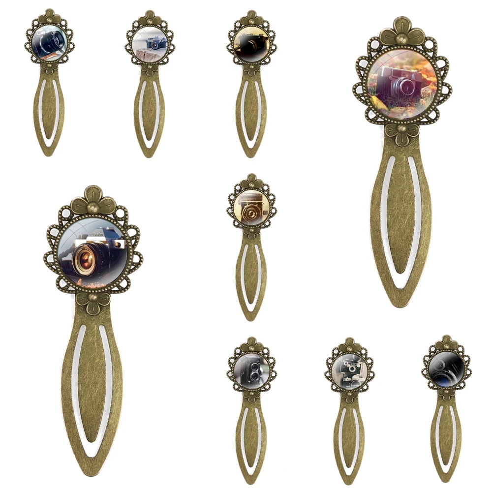 

Fashion Cute Cartoon Creative Creative Metal Bookmarks Gift For Friends Stationery School Office Supply Old style Vintage Camera