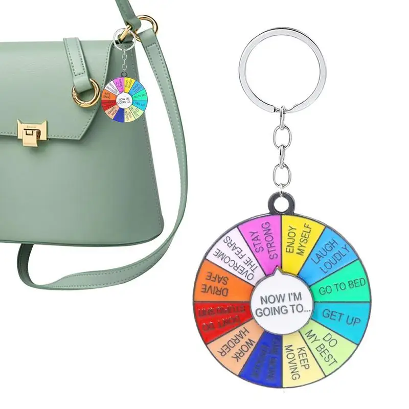 

Hot Rainbow Turntable Pendant Keychain Rotatable Roulette Keychain Fashion Charm Keychain Men's And Women's Jewelry Gifts