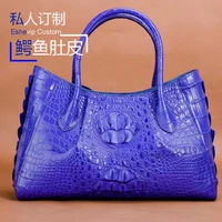 ourui new selling true crocodile leather women package electric blue genuine leather women handbag women bag