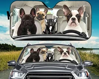 french bulldog family dog lovers car windshield sun shade