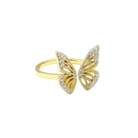 trending zircon jewelry butterfly rings 925 sterling silver luxury women band rings butterfly