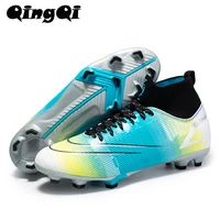 qq 32756g mens soccer shoes ultralight non slip turf soccer cleats tffg training football sneakers high quality chuteira campo