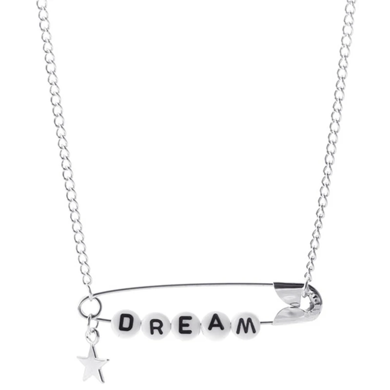

Цепочка с бусинами для женщин, модное ожерелье с надписью «DREAM», вырезанная бисером, в стиле бохо, ювелирное изделие до ключиц, на лето