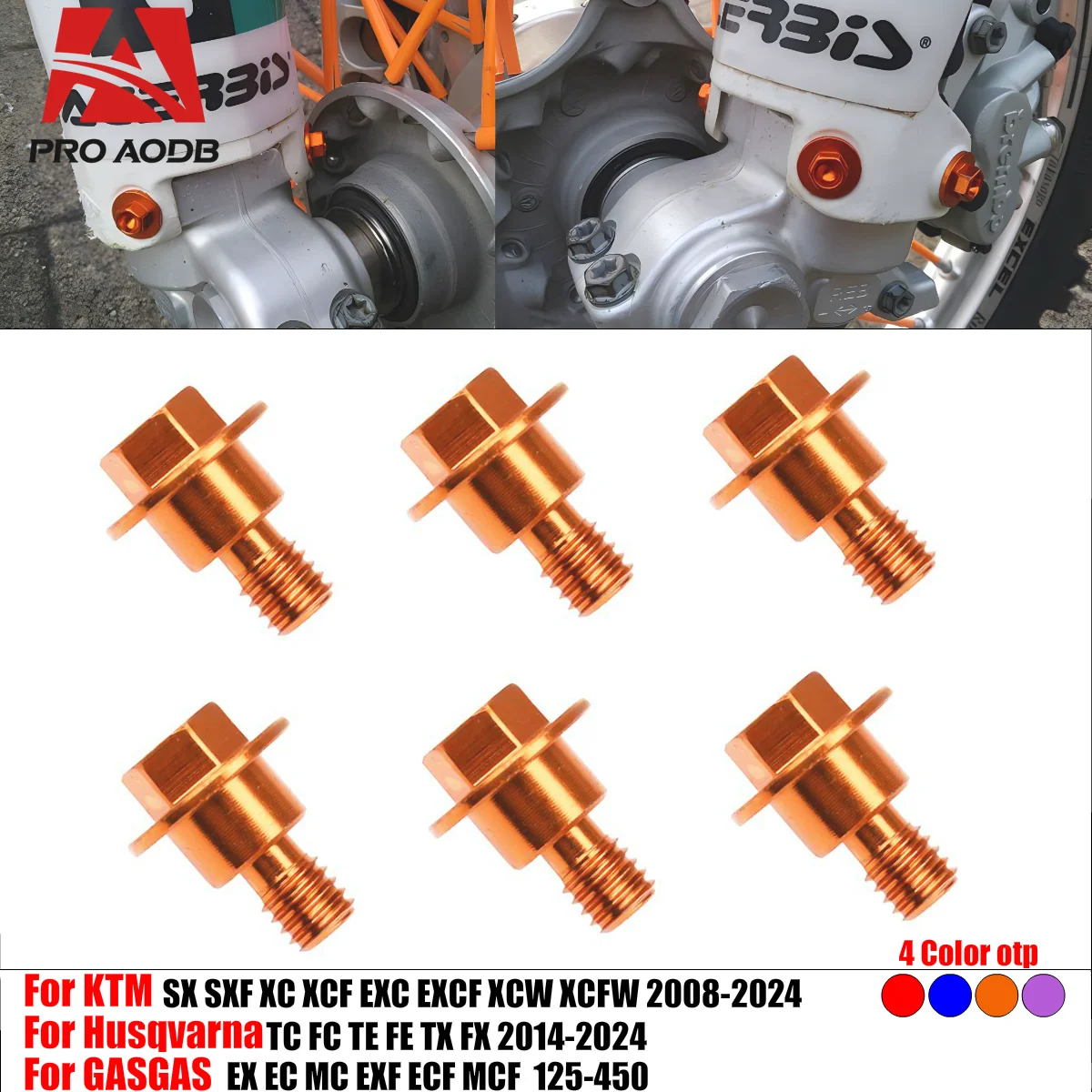 Для KTM SX SXF XC XCF EXC EXCF XCW XCFW 125 150 250 300 350 400 450 500 Мотоцикл M6 * 12 Прочный винт защиты