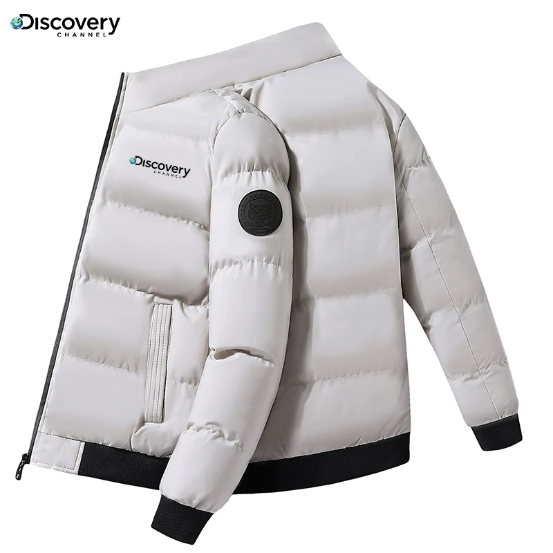New Discovery Channel Outdoor Thermal Jacket Men's Casual Outer Premium Heavyweight Parka Style Winter Thermal Clothing