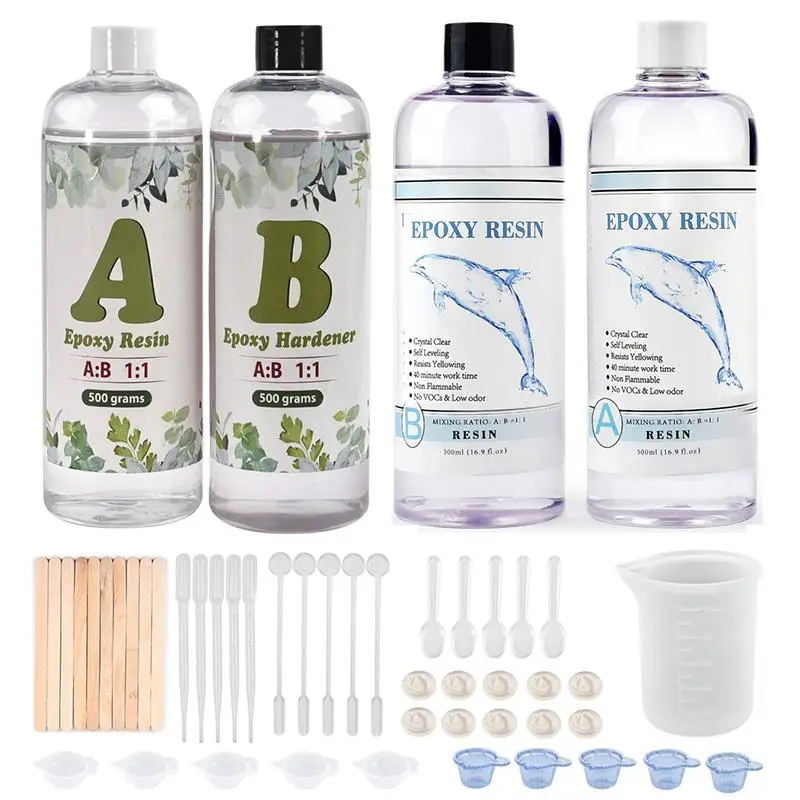 1:1 AB Epoxy Resin Glue Kits High Adhesive Crystal Glue Set For DIY Resin Mold Jewelry Making Supplies 100g/200g/400g/500g/1000g