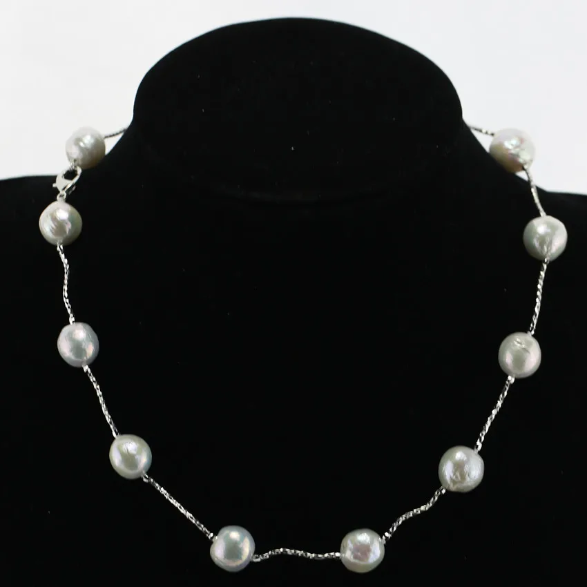 

NEW 10-11mm baroque AA+ Pearl Necklace Pendant Women girl gift Natural pearl Chain New Hot Sell 25inches