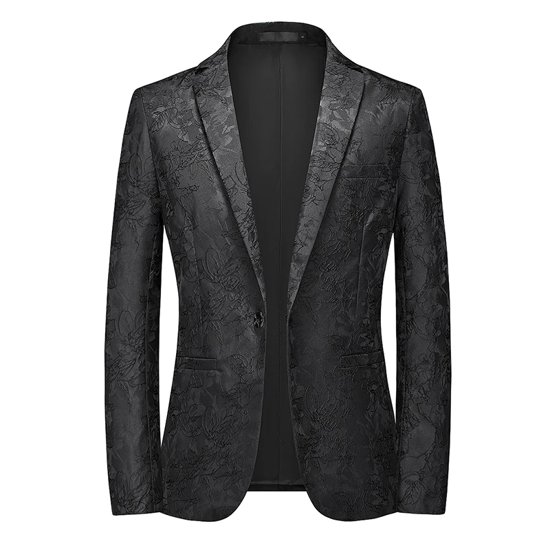 

2022 Fall New Men's Business Casual Suit Fashion Small Floral Home Comfort Banquet Plus Size Groom Dress M-6XL Men's Blazer