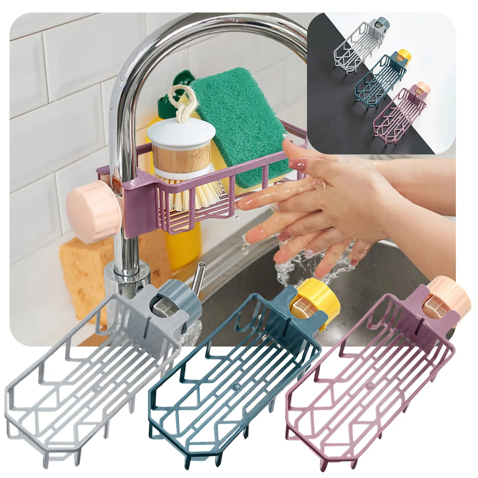 

Sink Sponge Rack Stand Kitchen Faucet Storage Rack Sponge And Towel Rack Drain Basket Home Dish Drying Rack over Sink Roll up