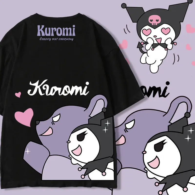 

Sanrio Kuromi Short Sleeved T-Shirt Summer Leisure and Comfort Trendy and Cool Children's Half Sleeved Top Fashion Shorts