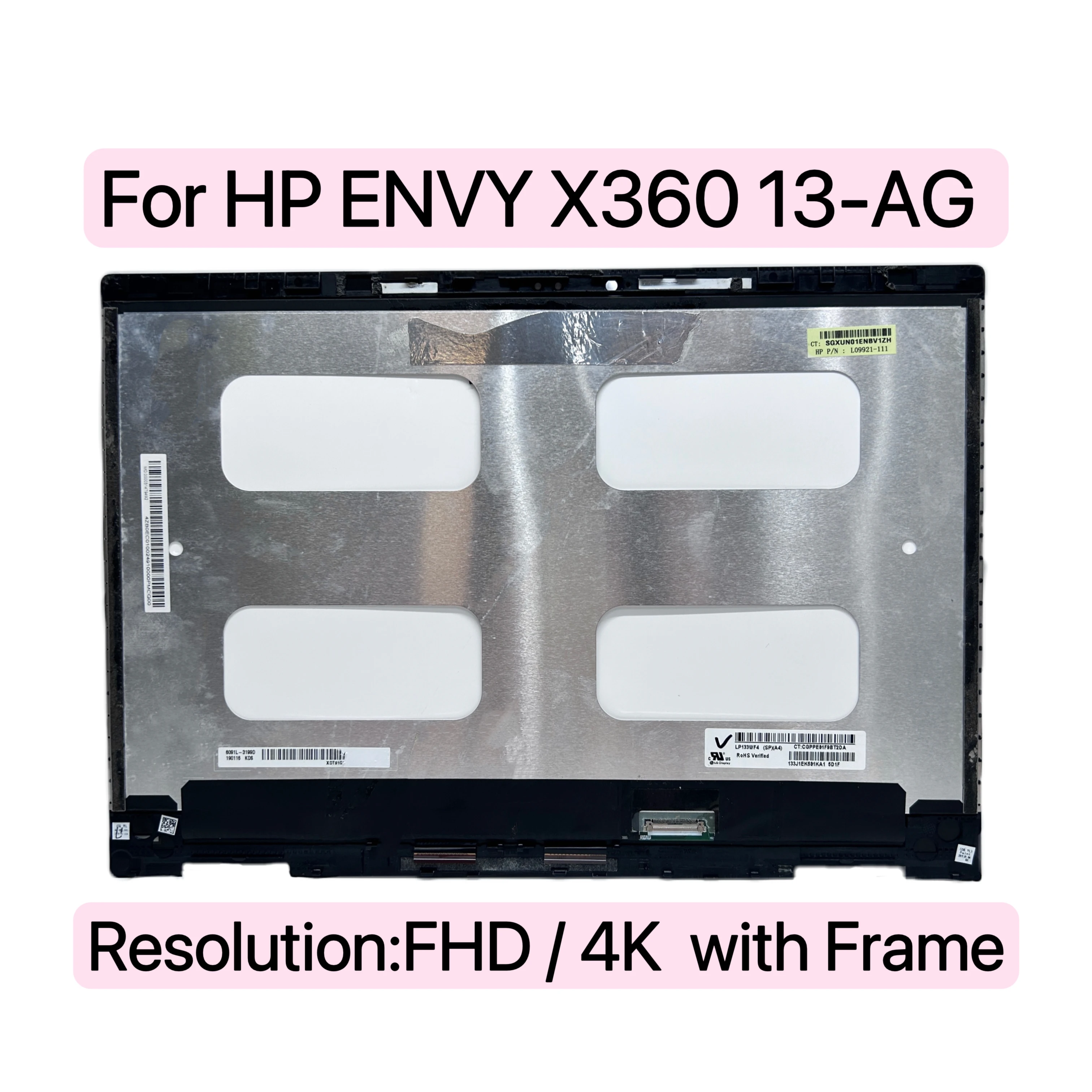 

IPS-экран для ноутбука, 13,3 дюйма, IPS-экран, сенсорный ЖК-дисплей в сборе, рамка для HP Envy X360 13-AG Series 13-ag0003np 13-ag0002ur 1920*1080