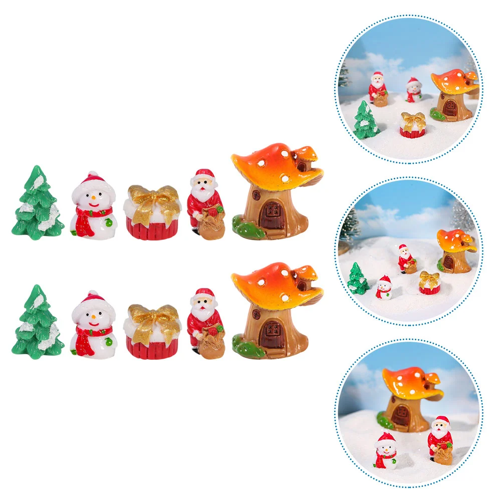 

Christmas Miniature Figurines Ornaments Snowman Santa Tabletop Fairy Decorationmini Decor Micro Accessories Gardens Landscape