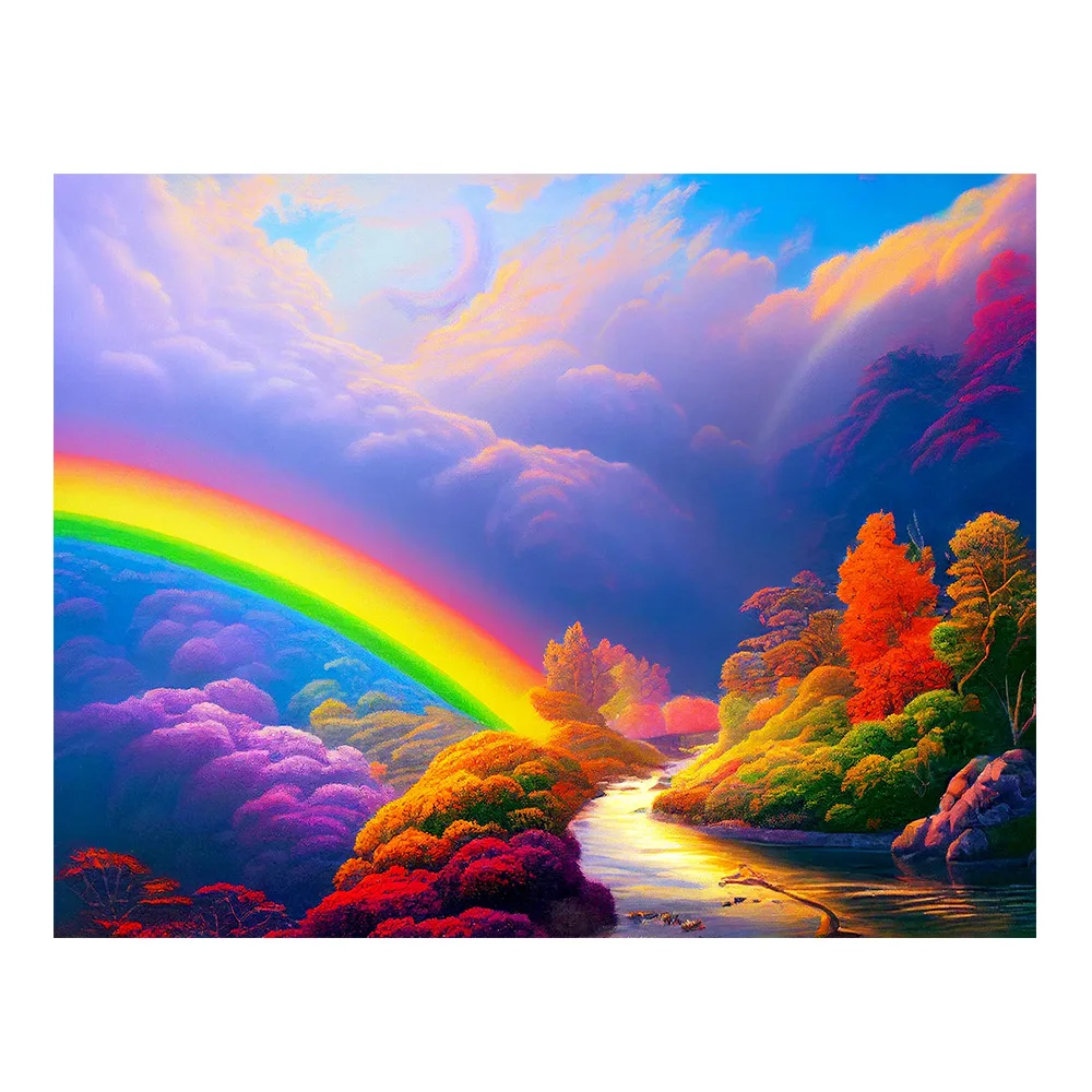 Алмазная 5D картина LZAIQIZG Набор для вышивки крестиком с изображением радуги алмаза