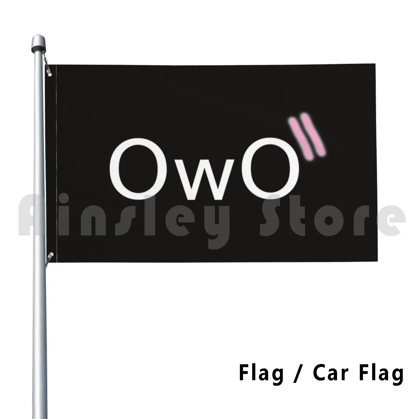 Kawai Owo Emote лицевой рот Черный наружный декор флаг автомобиля карантин новый