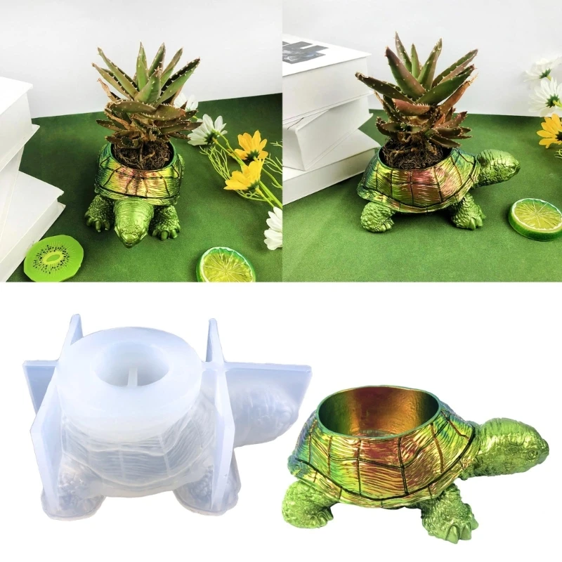 

Geometric 3D Tortoise Gypsum Silicone Molds Storage Box Mold for Making Succulent Plant Pot Flower Pot Candle Holder