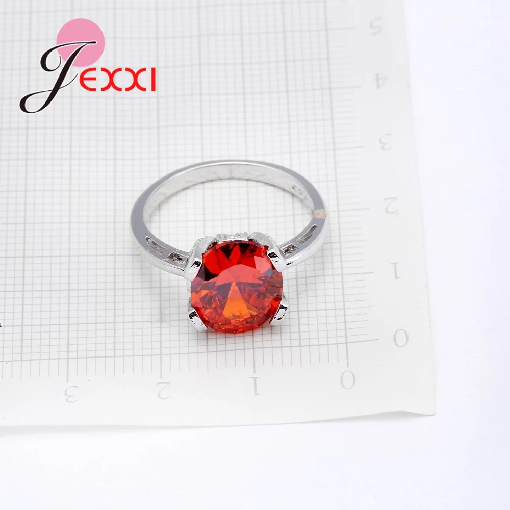 Кольцо с красным камнем Bague Rose, 925 пробы, серебро, кристалл, модные юбилейные ювелирные изделия для женщин, anel обручальные кольца (art.: 7a59a090d) - 7a59a090d