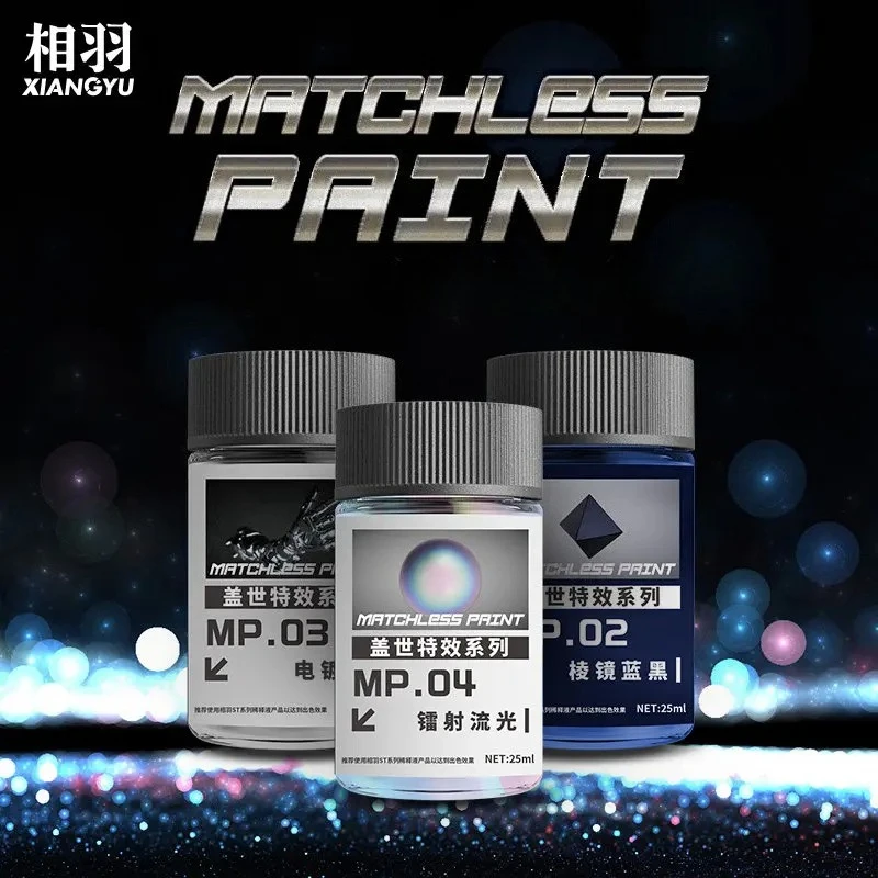 Фото 25 мл XIANGYU MP01-MP05 Нитроэмаль с эффектом зеркального серебра, металлическая краска для моделей, пигмент для ручной росписи и аэрографии №2