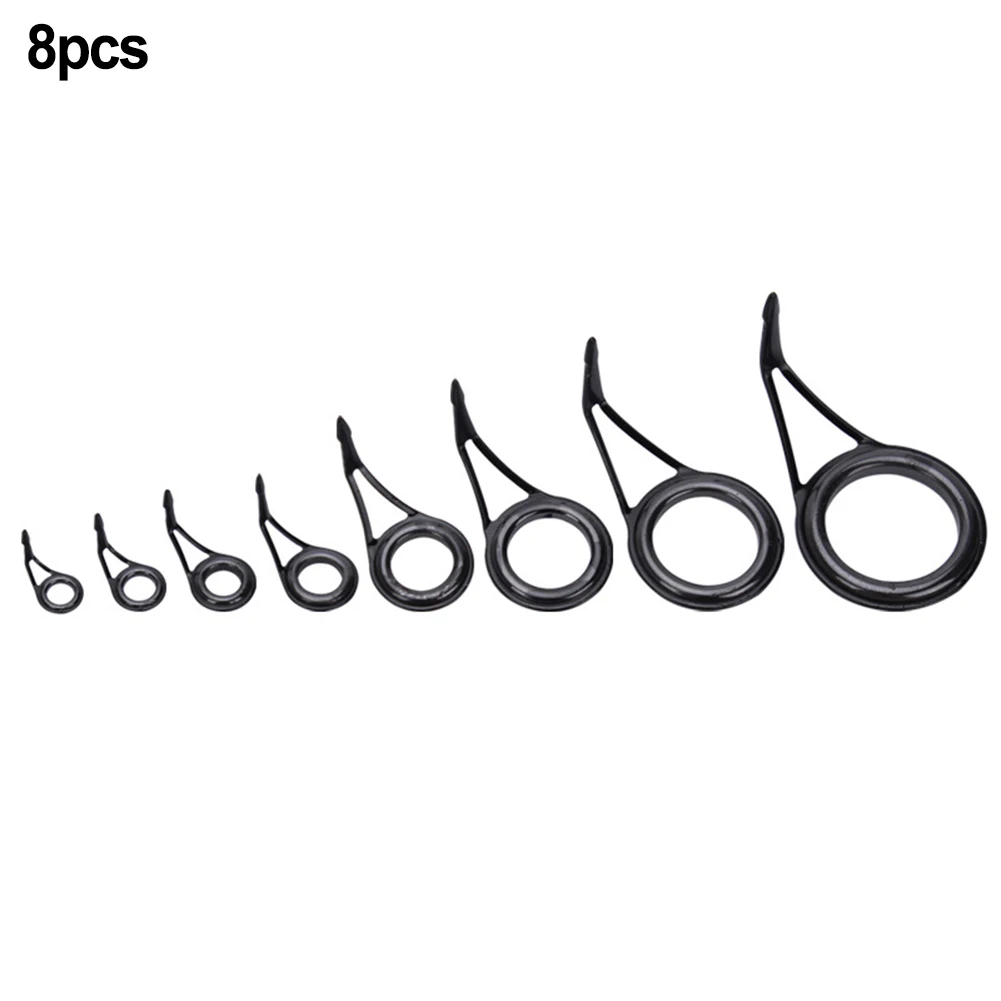 

8Pcs Mixed Size Fishing Top Rings Rod Pole Repair Kit Line Guides Eyes Sets 6# 8# 10# 12# 16# 20# 25# 30# Fishing Rod Guide