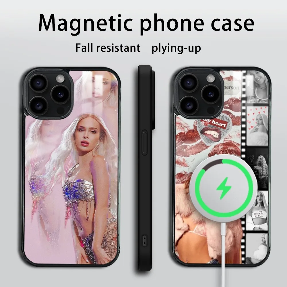 Singer B-Bad Gya Phone Case For iPhone 16 15 14 13 12 11 Pro Max Plus Mini Magsafe Mirror Wireless Magnetic Cover