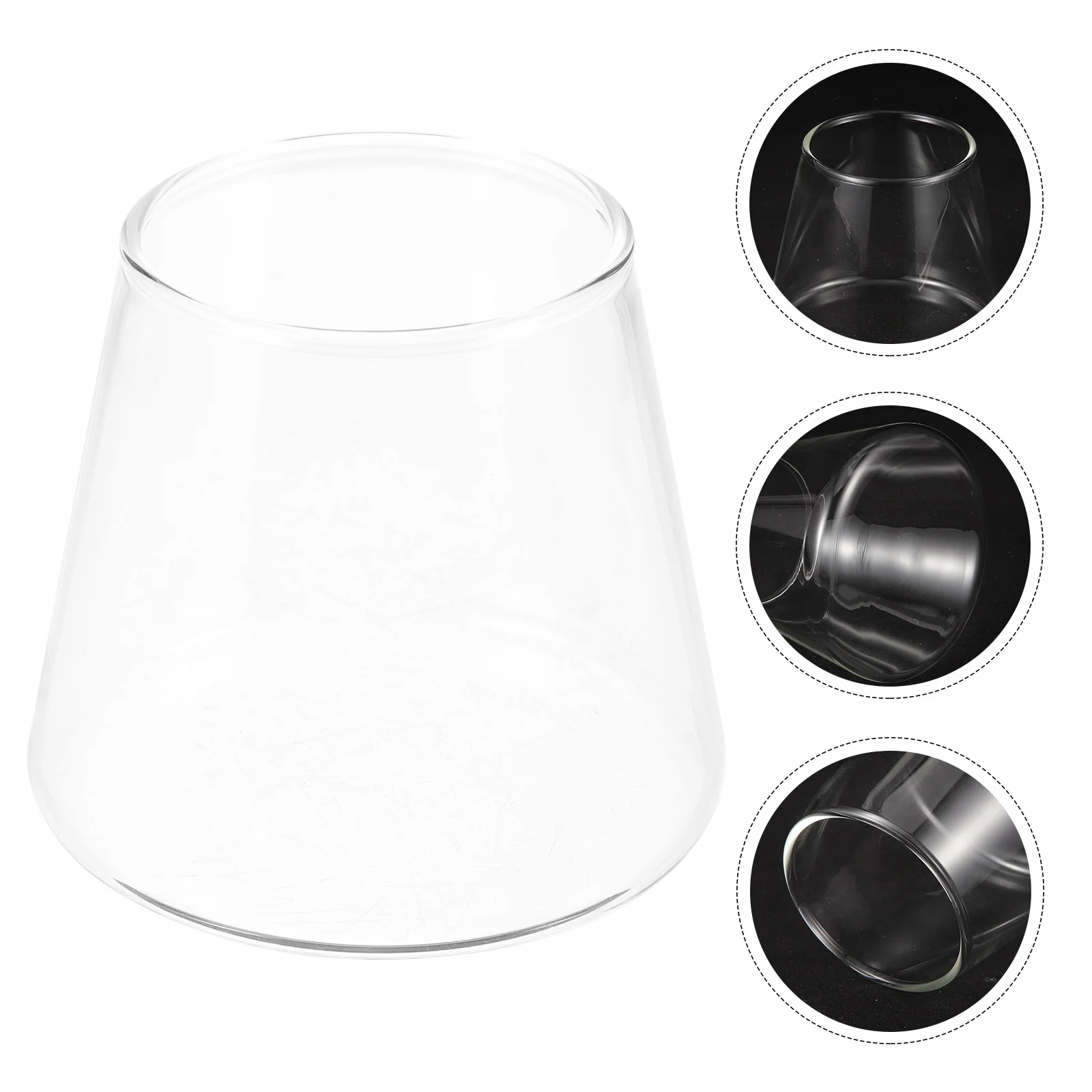 

Glass Holder Transparent Tealight Holder Windproof Shade