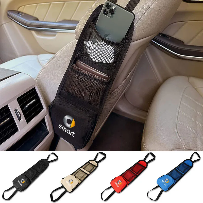 

Car Seat Side Hanging Bag Mesh Pocket For Mercedes Smart Fortwo Forfour 450 451 453 Accessories Travel Organizer Stowing Tidying