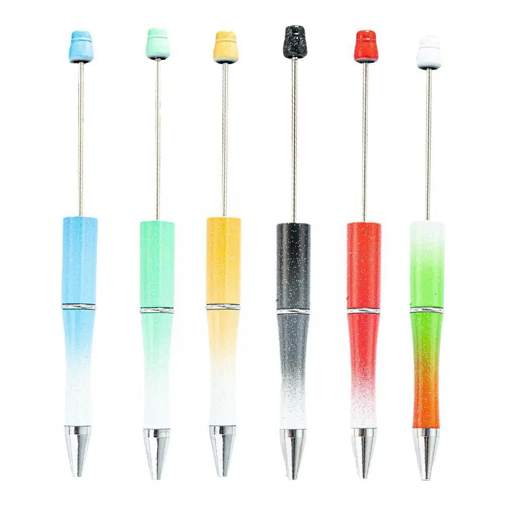 

Пластиковая бусиновая ручка, шариковые ручки с бусинами, ручка с черными чернилами «сделай сам» для студентов, детские подарки, школьные и офисные канцелярские принадлежности для письма K3s0