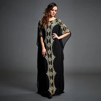 2022 new arrival african print floral dress no scarf plus size women muslim sequin print long black ladies dress