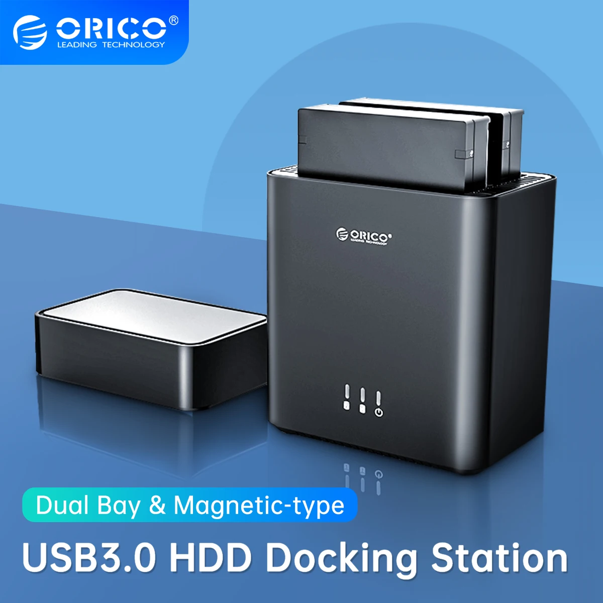ORICO DS Series 2 Bay 3.5'' USB3.0 Hard Drive Enclosure Magnetic-type USB3.0 to SATA3.0 HDD Case Support UASP 12V4A Power