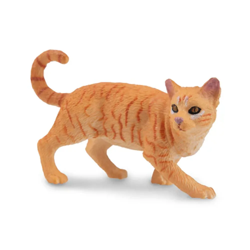 Фото Toymany Моделирование Striding Orange Tabby Cat Pet Модель животного Игрушка Мини-фигурки Фигурки Детский образовательный подарок и декор для торта №4