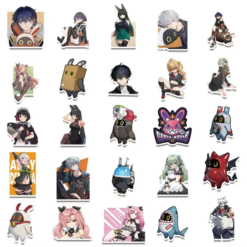 Наклейки в виде граффити с героями игры Zenless Zone Zero 10/50 шт.