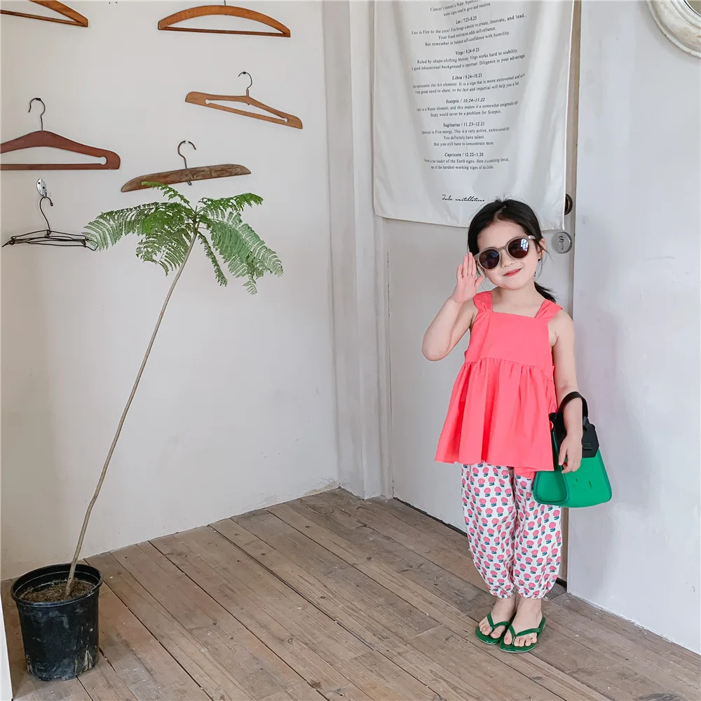 

Новинка лета 2022, топы для девочек, модные повседневные топы для маленьких девочек с бантом, милая рубашка без рукавов