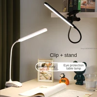 led eye protection clip reading table lamp flexible hose desk lamp adjustable reading light rechargeable indoor lighting decor