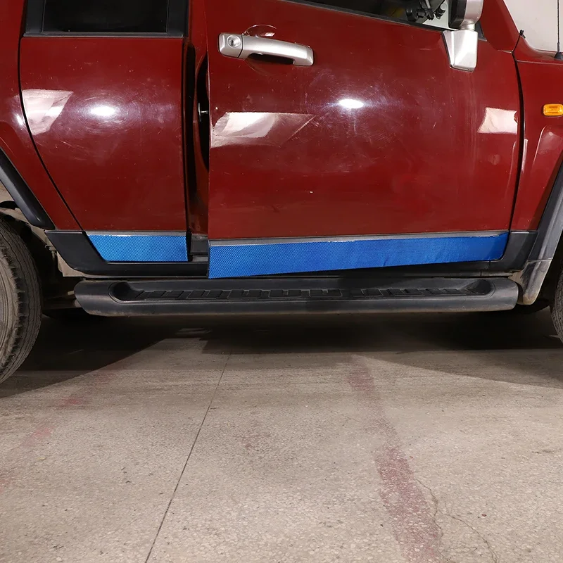 Фото Для Toyota FJ Cruiser 07-21 Мягкое углеродное волокно, кузов автомобиля, боковая кромка двери, накладка, стильная наклейка, декор, дверной бампер, длинная полоса №4