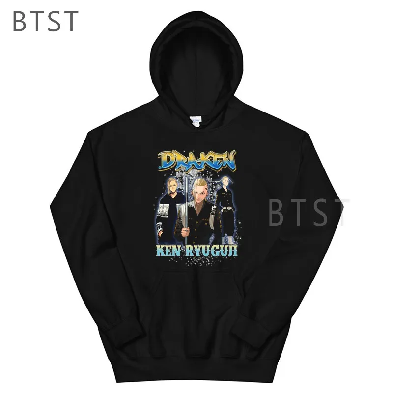 

Tokyo Revengers Draken Ken Ryuguji Anime Men's Hoodie Loose Fleece Sweatshirt Unisex Streetwear Clothes Oversize Harajuku Top