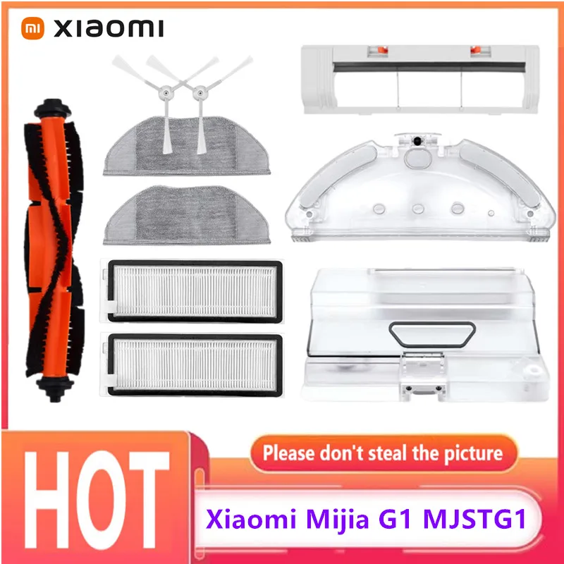 

Main Rolling Brush Side Brush Hepa Filter Mop Cloth Kits Water Tank Dust Box Xiaomi Mijia G1 MJSTG1 Robot Vacuum Essential Parts