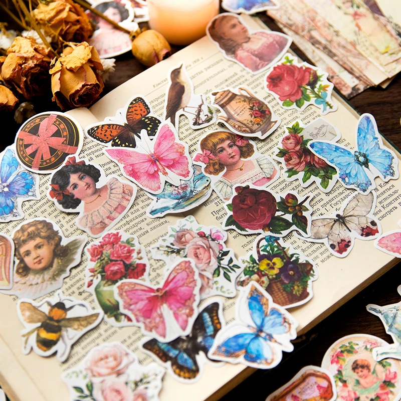 

100Pcs Material Paper Retro Vintage Pads Handbook Decoration Packing Notebooks Selections Writing Scrapbook 195*160MM