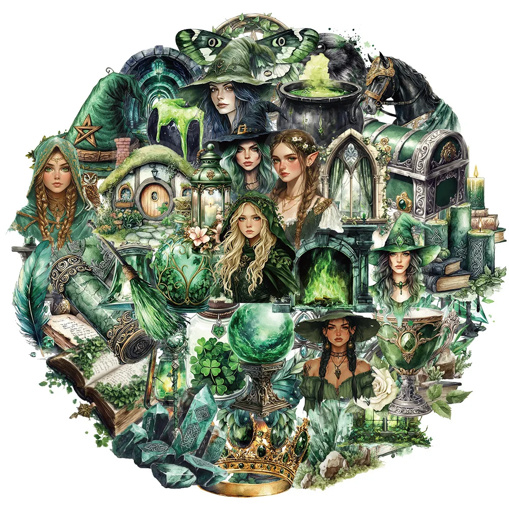 

50 Шт. Наклеек На Тему Лесной Ведьмы Для Скрапбукинга, Коллажей, Водонепроницаемые