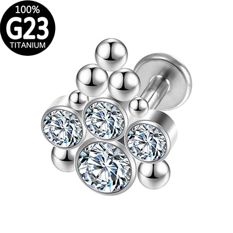 

Lip Stud G23 Titanium Piercing Sexy Body Jewelry Diamond Earring In Cartilage Tragus Piercing Unisex Women Accesories Wholesale