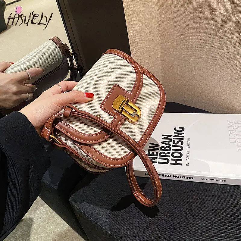 

Роскошные дизайнерские сумки через плечо HISUELY с клапаном для женщин, новинка 2023, модная Холщовая Сумка через плечо из искусственной кожи, женские сумки и кошельки