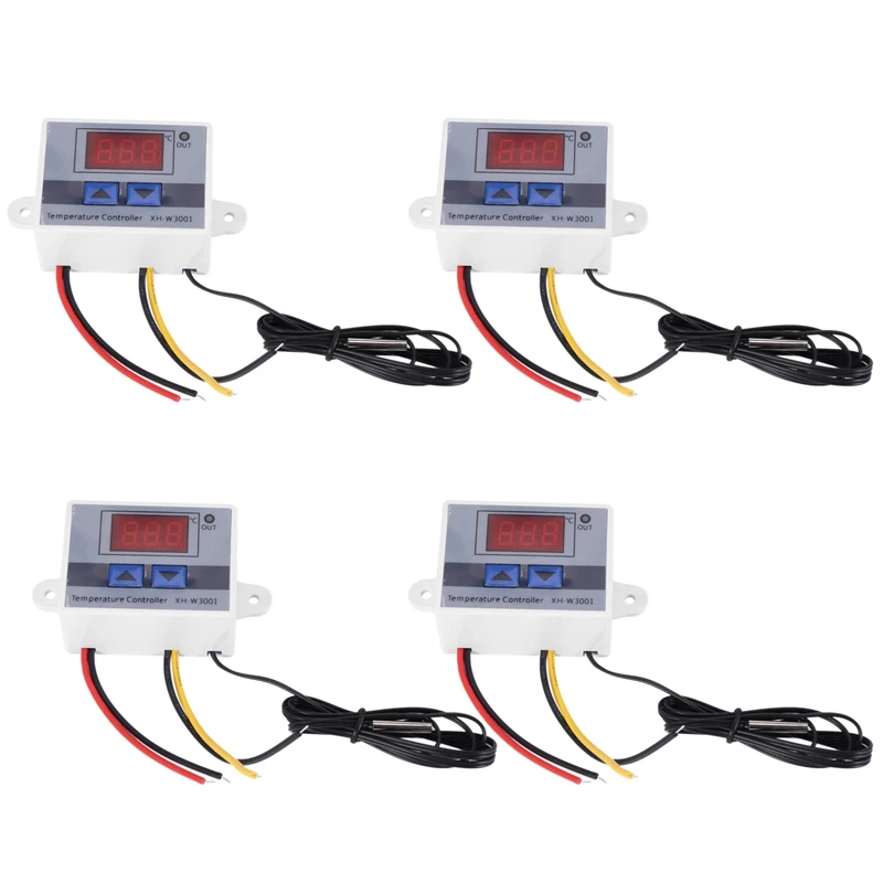 

4X 220V Digital LED Temperature Controller 10A Thermostat Control Switch Probe New