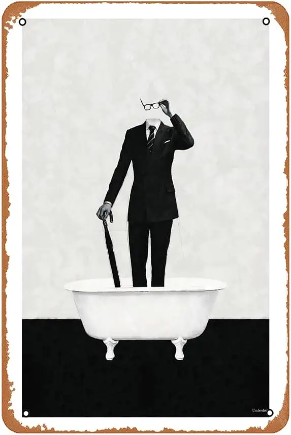 Exstentlsm 1 Metl Sgns Decorcn Vntge Tn 12x8 nch ron Pntng Wll Decor Resturnt Br Cfe Club Ktchen