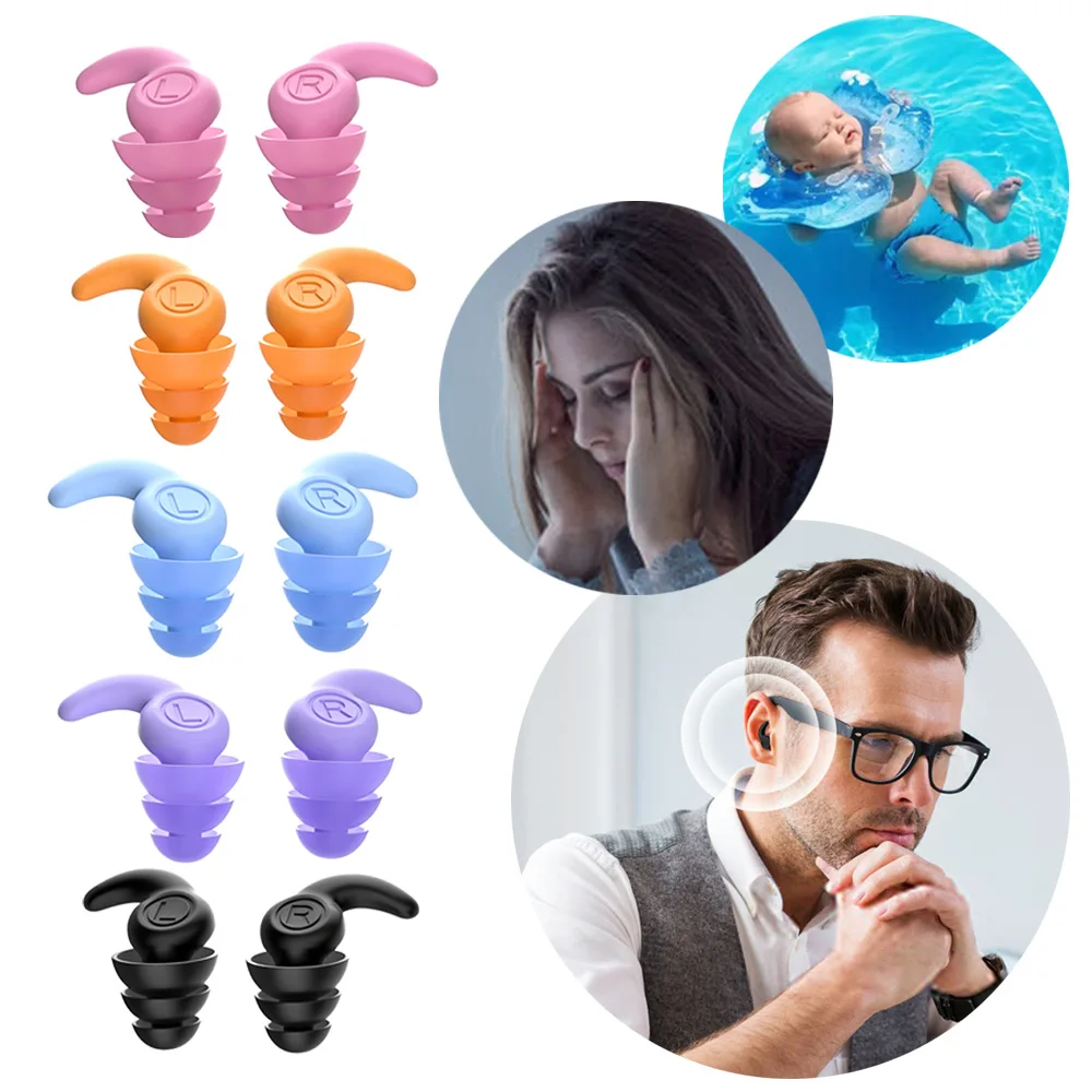 

Anti Noise Silicone Earplugs Waterproof Swimming Ear Plugs For Sleeping Diving Surf Soft Comfort Natation Swimming Ear Protector