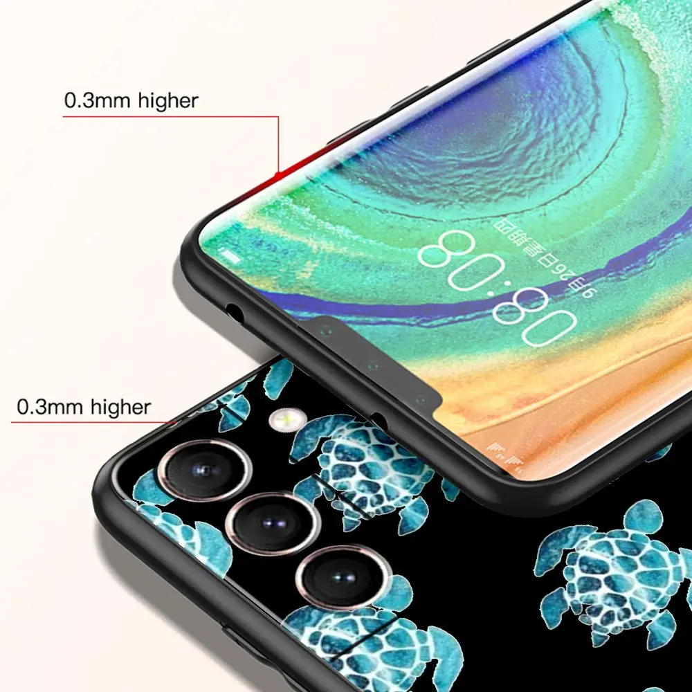 Милый мультяшный морской черепаха океан синий чехол для телефона Samsung Galaxy S24 S23 S22 Ultra S20 S21 FE 5G S10 S9 Plus S10E S8 S7 Cover (art.: 3920cb24badf3) - 3920cb24badf3