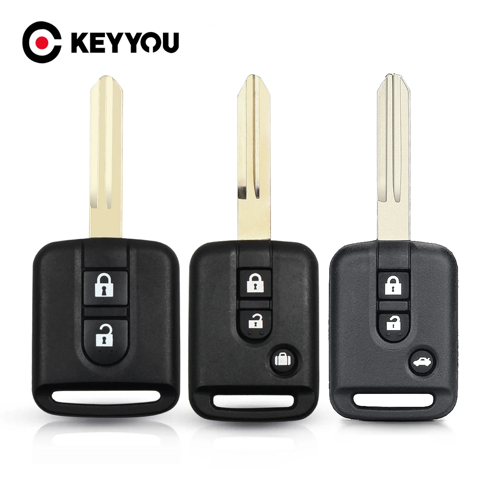 

KEYYOU Remote Car Key Shell Case Fob 2/3 Buttons For For Nissan Qashqai Navara Micra NV200 Patrol Y61 Micra 350Z Pathfinder