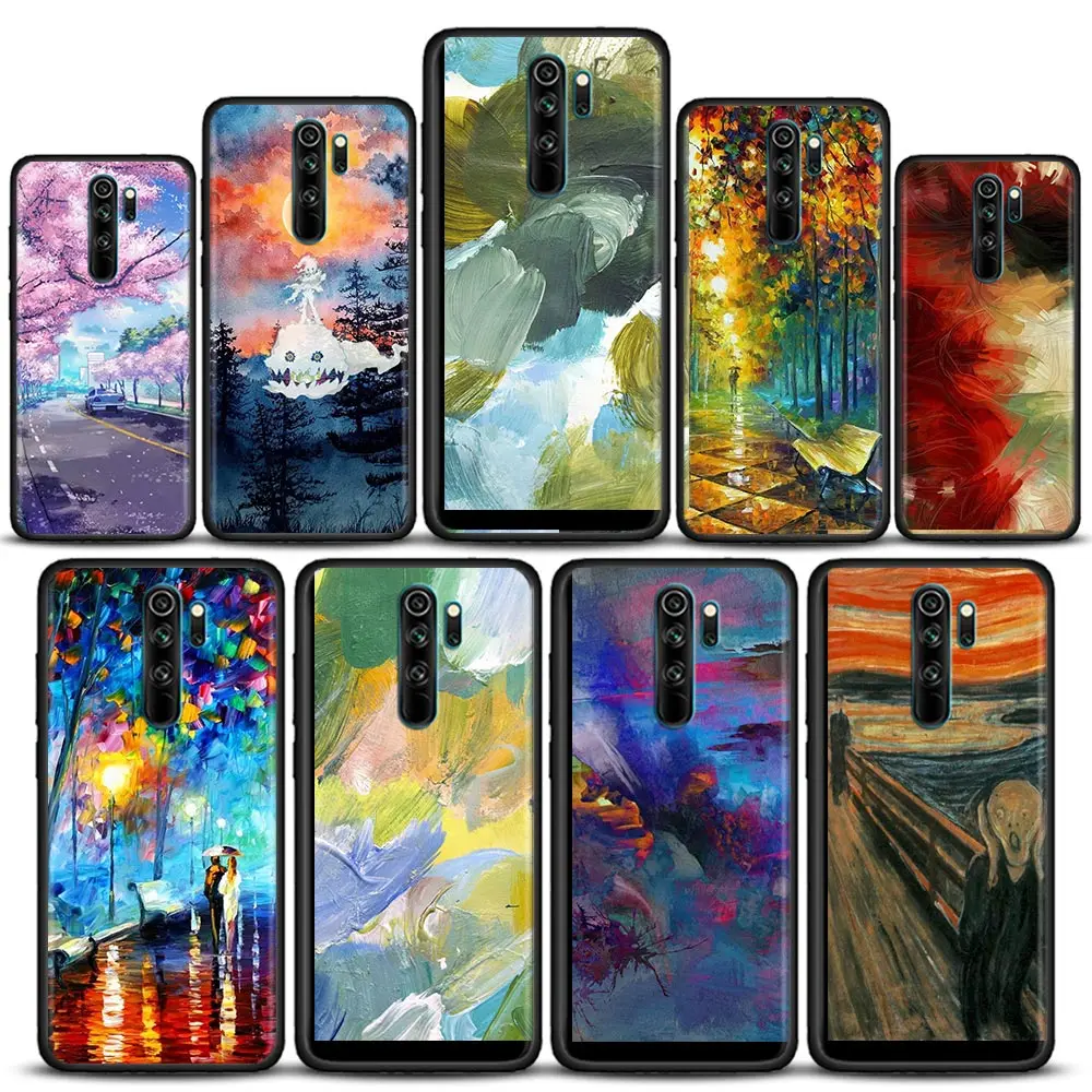 

Phone Case for Redmi 6 6A 7 7A Note 7 8 8A Case 8T Note 9 9S Pro 4G 9T Soft Silicone Cover Freehand Sketching Art