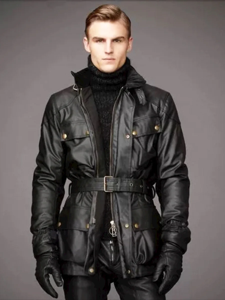 

Quality Fast Super US Genuine Size Sheep Skin ​Wool Lining Long Coat Mens Casual Stylish Durable Biker Leather Jacket