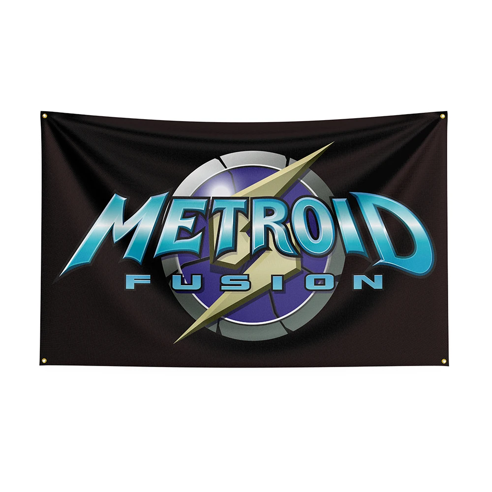 

3x5 метроидный флаг, печатный игровой баннер из полиэстера, фотография, яркий баннер, баннер