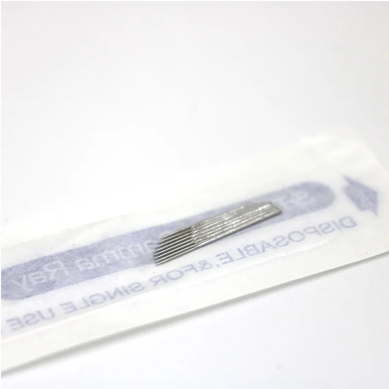 Одноразовые двойные иглы для микроблейдинга 100 шт. 1/2/3 рядов татуажа бровей |